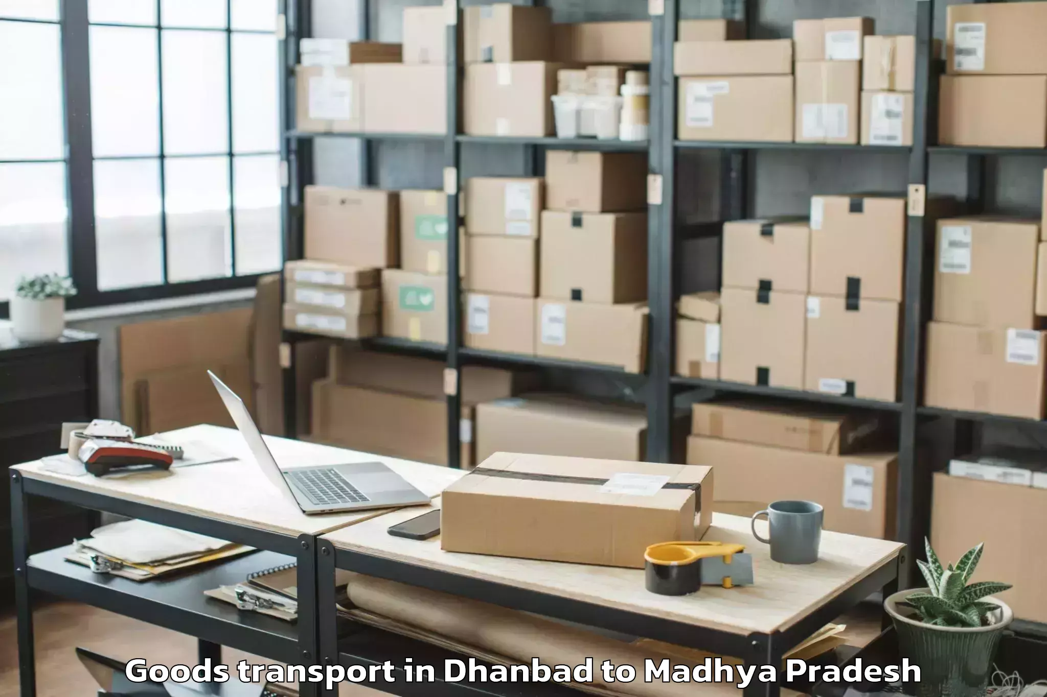 Book Dhanbad to Rajiv Gandhi Proudyogiki Vishw Goods Transport Online